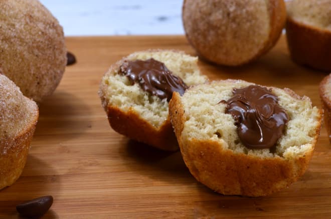 Nutella Stuffed Doughnut Muffins